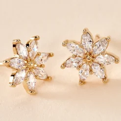 Boucles D'oreilles Puces Mia Plaqué Or Doré Oxyde De Zirconium|Marc Orian Online