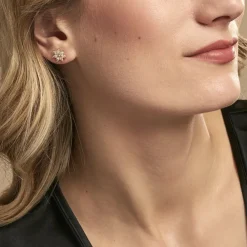 Boucles D'oreilles Puces Mia Plaqué Or Doré Oxyde De Zirconium|Marc Orian Online