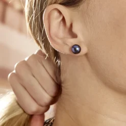 Boucles D'oreilles Puces Micaelle Teintees Or Jaune Perle De Culture|Marc Orian Clearance