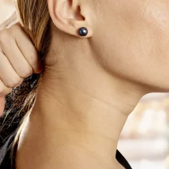 Boucles D'oreilles Puces Micaelle Teintees Or Jaune Perle De Culture|Marc Orian Clearance