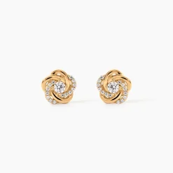 Boucles D'Oreilles Puces Moisette Plaqué Or Jaune Oxyde De Zirconium|Marc Orian Best