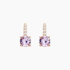 Boucles D'oreilles Puces Monroe Or Rose Quartz Oxyde De Zirconium|Marc Orian Clearance