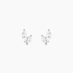 Boucles D'oreilles Puces Navette De Zirconium|Marc Orian Clearance