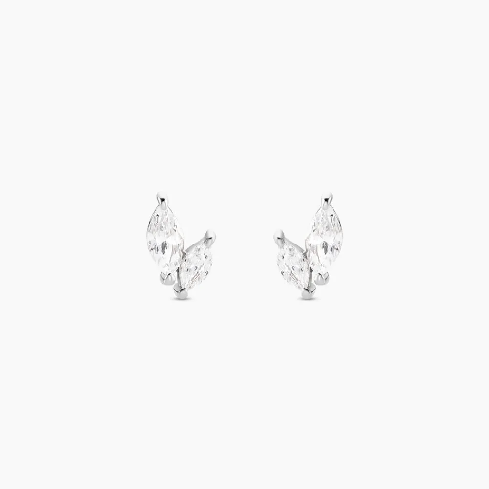 Boucles D'oreilles Puces Navette De Zirconium|Marc Orian Clearance