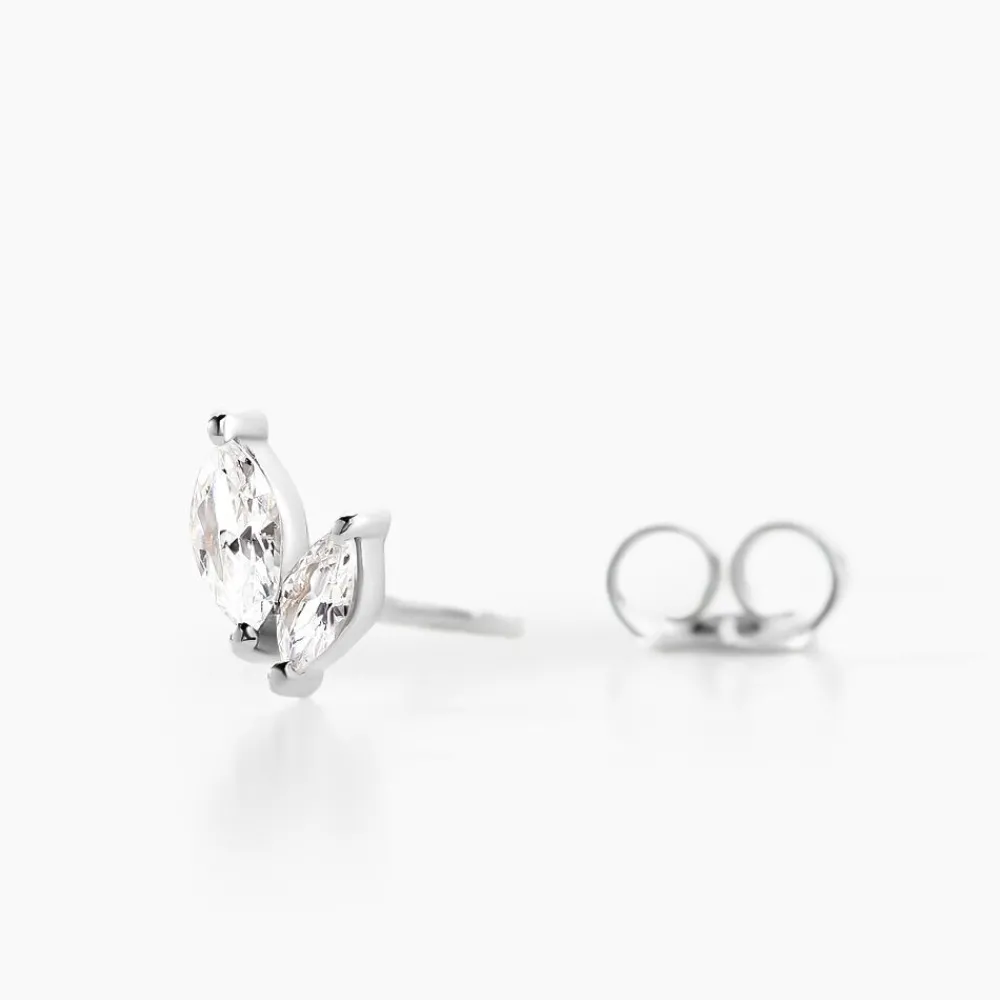 Boucles D'oreilles Puces Navette De Zirconium|Marc Orian Clearance