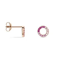 Boucles D'oreilles Puces Neptunus Argent Rose Oxyde De Zirconium
