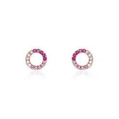 Boucles D'oreilles Puces Neptunus Argent Rose Oxyde De Zirconium