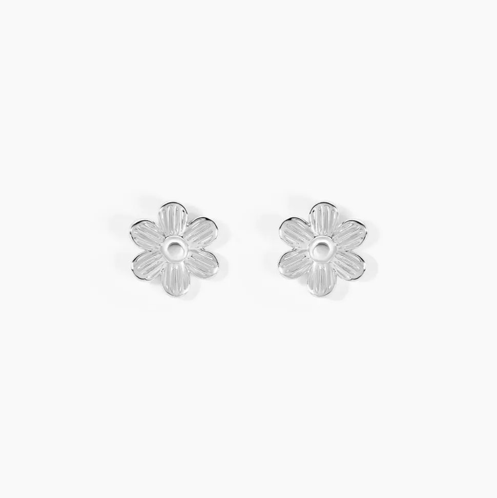 Boucles D'oreilles Puces Niva Argent Blanc