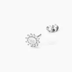 Boucles D'oreilles Puces Oliviane Argent Blanc Oxyde De Zirconium|Marc Orian New