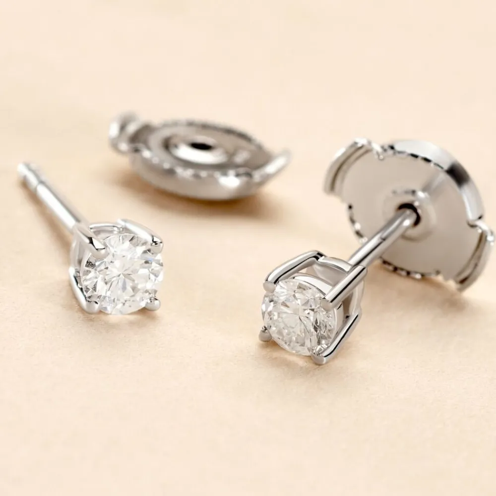 Boucles D'oreilles Puces One Or Jaune Diamants|Marc Orian Clearance