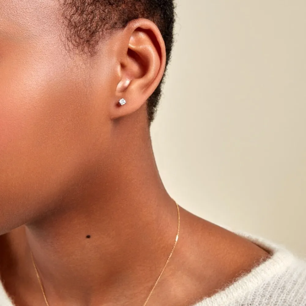 Boucles D'oreilles Puces One Or Jaune Diamants|Marc Orian Clearance