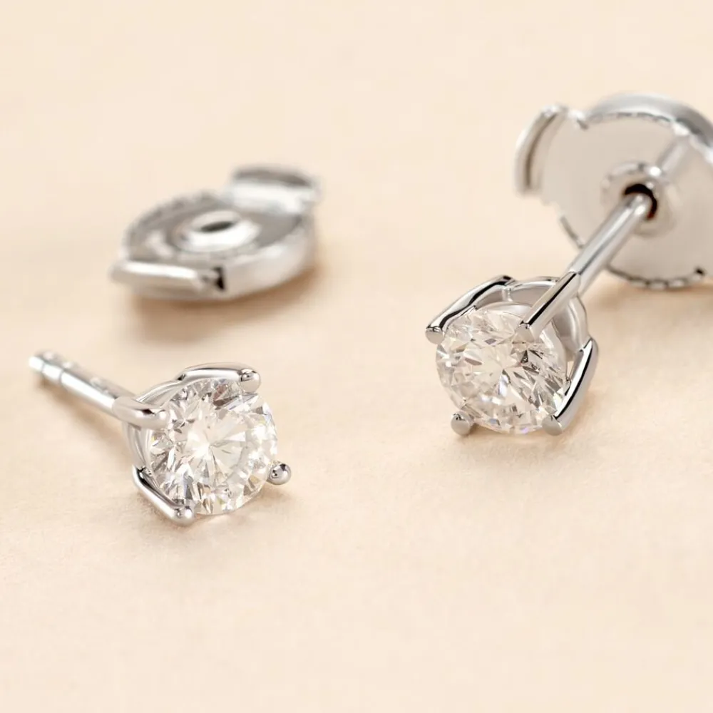 Boucles D'oreilles Puces One Or Jaune Diamants|Marc Orian Hot