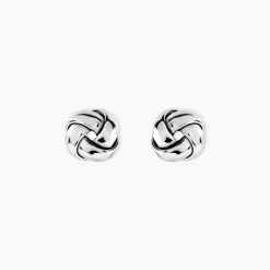 Boucles D'Oreilles Puces Orane Argent Blanc
