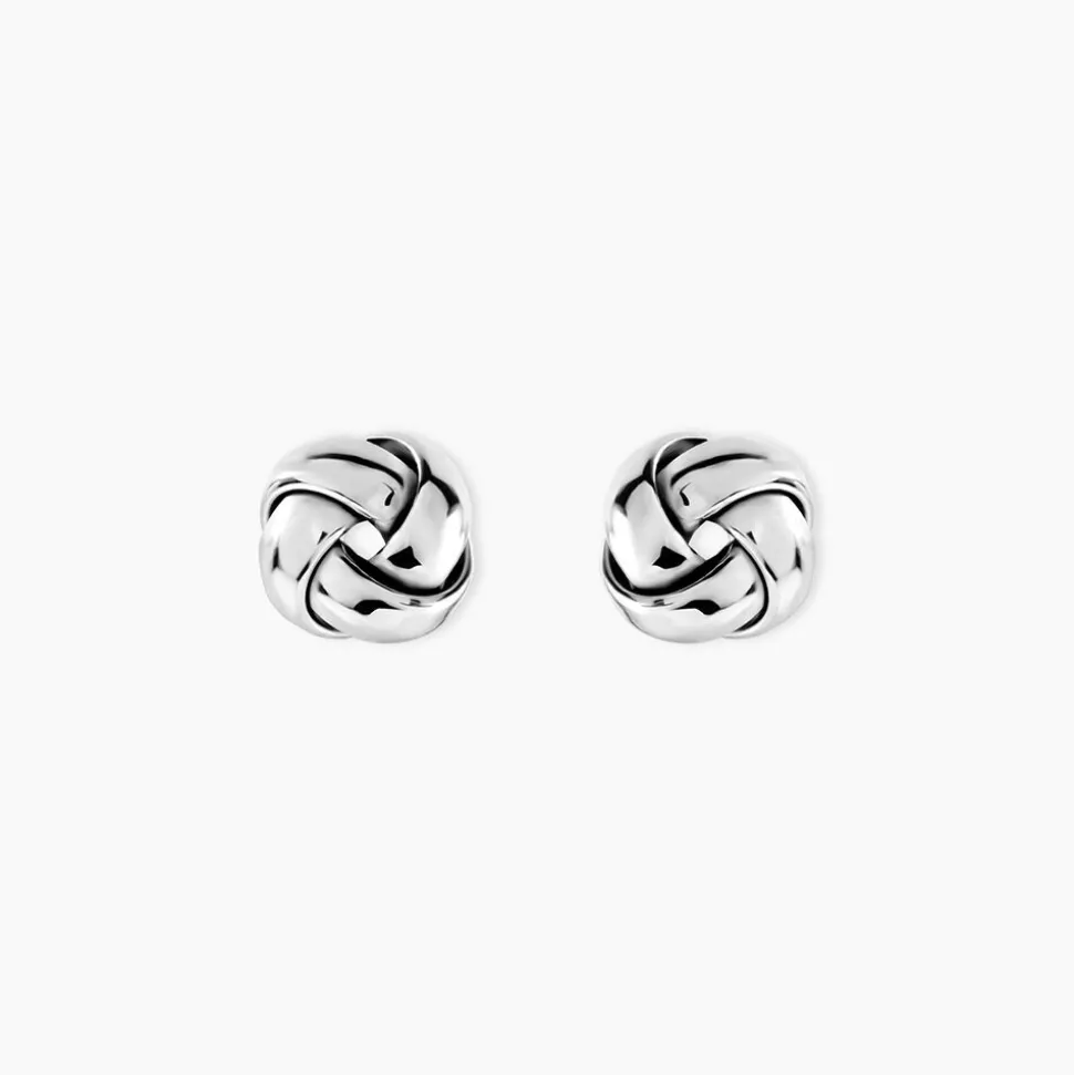 Boucles D'Oreilles Puces Orane Argent Blanc