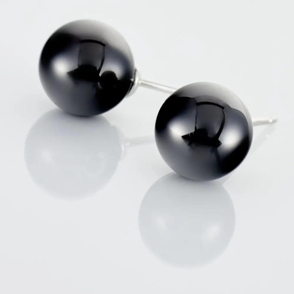 Boucles D'oreilles Puces Orbe Argent Blanc Céramique|Marc Orian Outlet