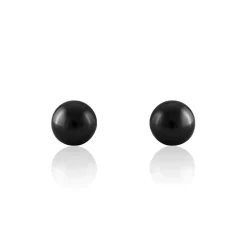 Boucles D'oreilles Puces Orbe Argent Blanc Céramique