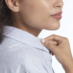 Boucles D'oreilles Puces Or Blanc Doreen Oxydes De Zirconium|Marc Orian Outlet