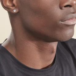 Boucles D'oreilles Puces Or Blanc Doreen Oxydes De Zirconium|Marc Orian Outlet