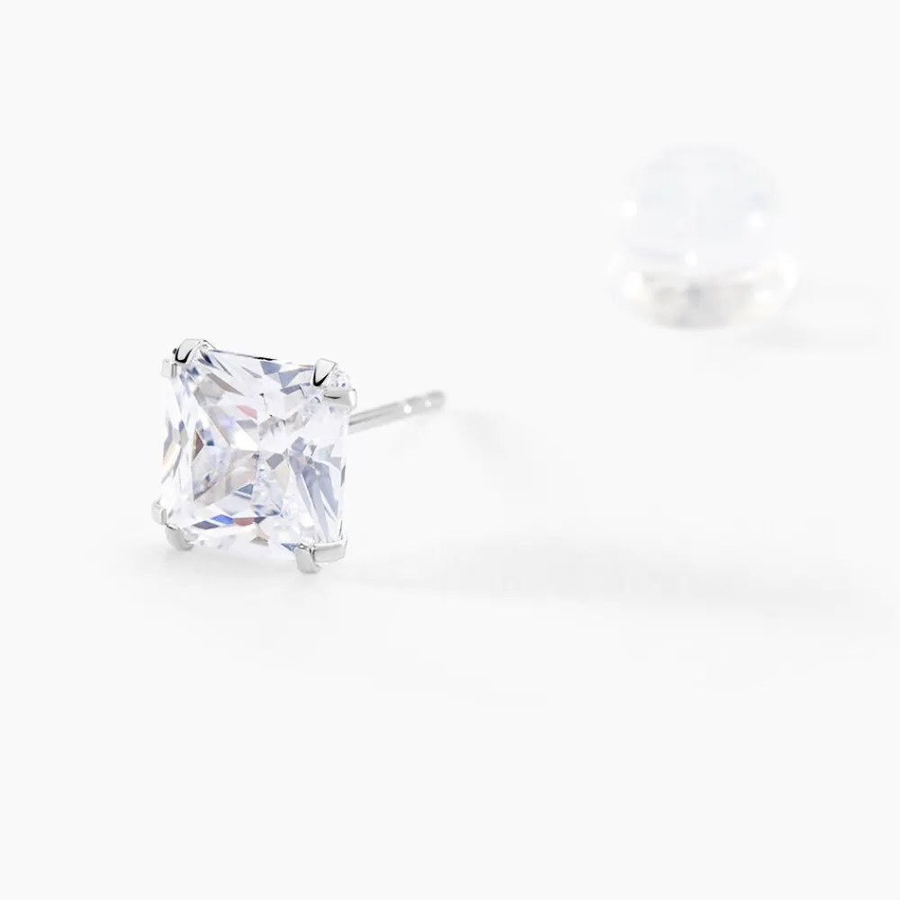 Boucles D'oreilles Puces Or Blanc Doreen Oxydes De Zirconium|Marc Orian Hot