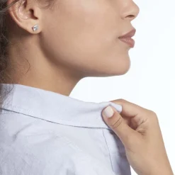 Boucles D'oreilles Puces Or Blanc Doreen Oxydes De Zirconium|Marc Orian Hot