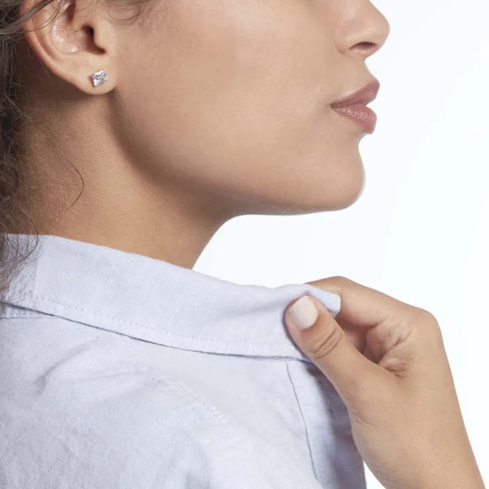 Boucles D'oreilles Puces Or Blanc Doreen Oxydes De Zirconium|Marc Orian Hot