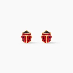 Boucles D'oreilles Puces Or Jaune Helidie Email|Marc Orian Hot