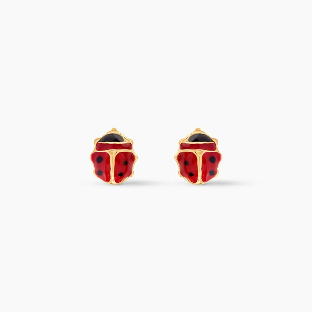 Boucles D'oreilles Puces Or Jaune Helidie Email|Marc Orian Hot