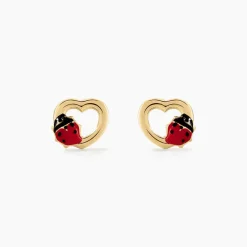 Boucles D'oreilles Puces Or Jaune Syringa Smalto|Marc Orian