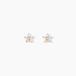 Boucles D'oreilles Puces Or Jaune Convallaria Oxydes