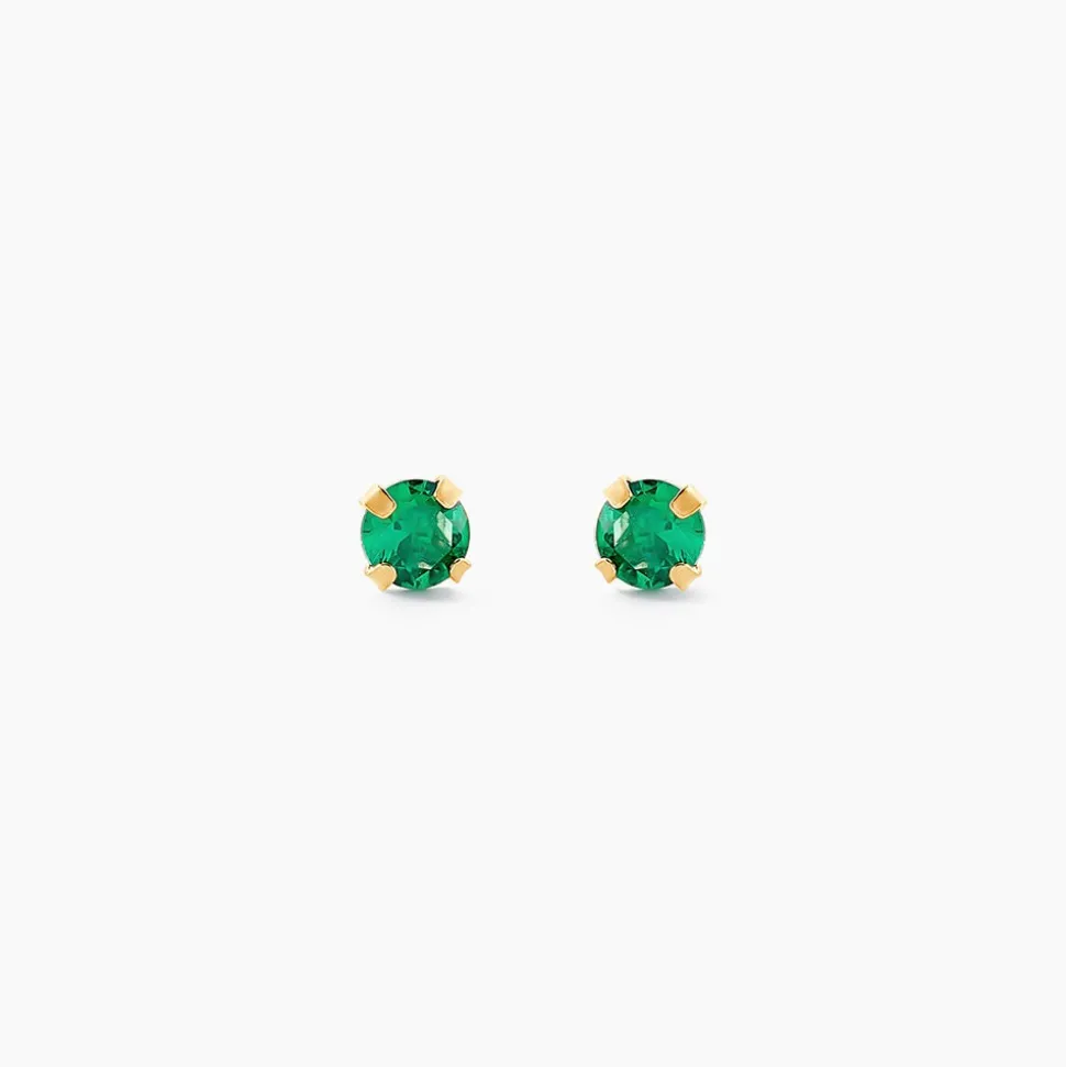 Boucles D'oreilles Puces Or Jaune Oxyde De Zirconium