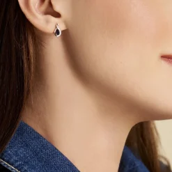 Boucles D'oreilles Puces Or Jaune Angelika Saphir|Marc Orian Hot