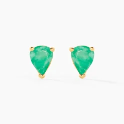 Boucles D'oreilles Puces Or Jaune Pluie D'Eclat Emeraude|Marc Orian Sale