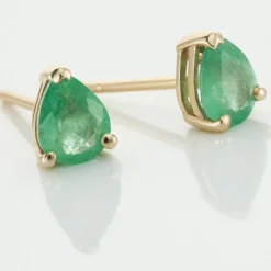 Boucles D'oreilles Puces Or Jaune Pluie D'Eclat Emeraude|Marc Orian Sale