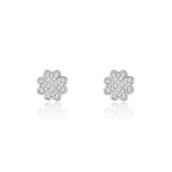 Boucles D'oreilles Puces Ottilie Argent Blanc Oxyde De Zirconium|Marc Orian Discount