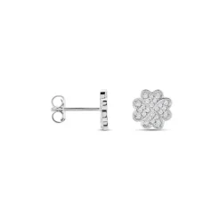 Boucles D'oreilles Puces Ottilie Argent Blanc Oxyde De Zirconium|Marc Orian Discount