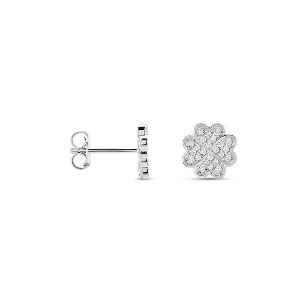 Boucles D'oreilles Puces Ottilie Argent Blanc Oxyde De Zirconium|Marc Orian Discount