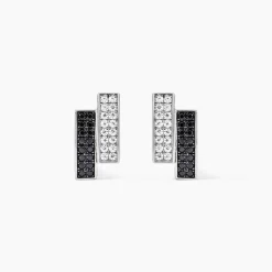 Boucles D'oreilles Puces Ouarida Argent Blanc Oxyde De Zirconium