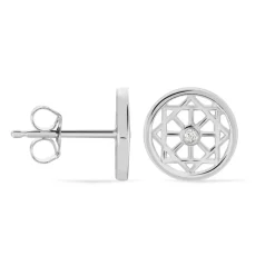Boucles D'oreilles Puces Peinda Argent Blanc Oxyde De Zirconium|Marc Orian Clearance