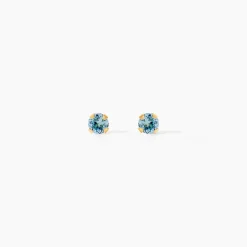 Boucles D'oreilles Puces Pepita Or Jaune Oxyde De Zirconium