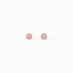 Boucles D'oreilles Puces Pepita Or Jaune Oxyde De Zirconium