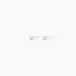Boucles D'oreilles Puces Pepita Or Jaune Oxyde De Zirconium|Marc Orian Online