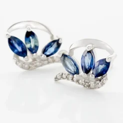 Boucles D'oreilles Puces Petale Et Diamant|Marc Orian Sale