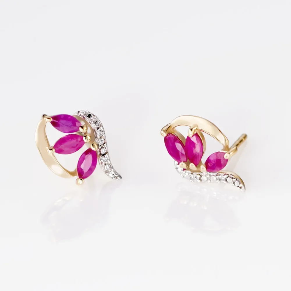 Boucles D'oreilles Puces Petale Et Diamant|Marc Orian Clearance