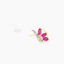 Boucles D'oreilles Puces Petale Et Diamant|Marc Orian Clearance