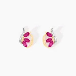Boucles D'oreilles Puces Petale Et Diamant|Marc Orian Clearance