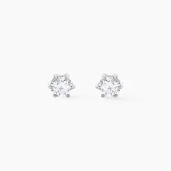 Boucles D'oreilles Puces Petrine Argent Blanc Oxyde De Zirconium