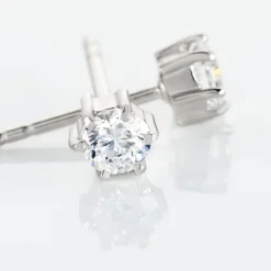 Boucles D'oreilles Puces Petrine Argent Blanc Oxyde De Zirconium
