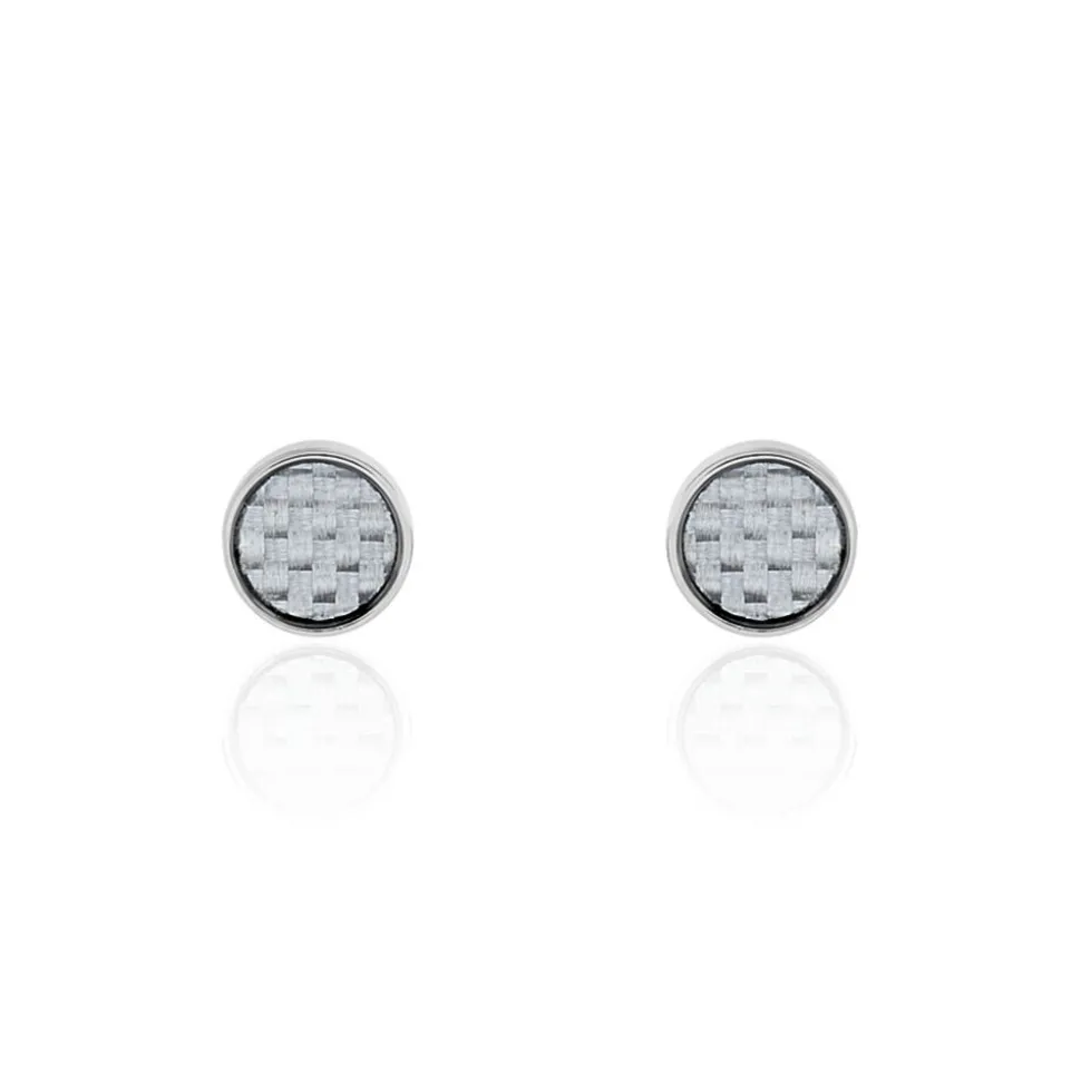 Boucles D'oreilles Puces Phebus Him Classique Acier Blanc