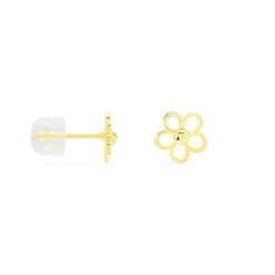 Boucles D'oreilles Puces Philine Fleur Or Jaune