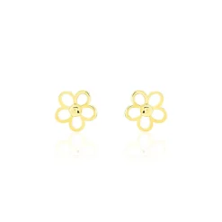 Boucles D'oreilles Puces Philine Fleur Or Jaune